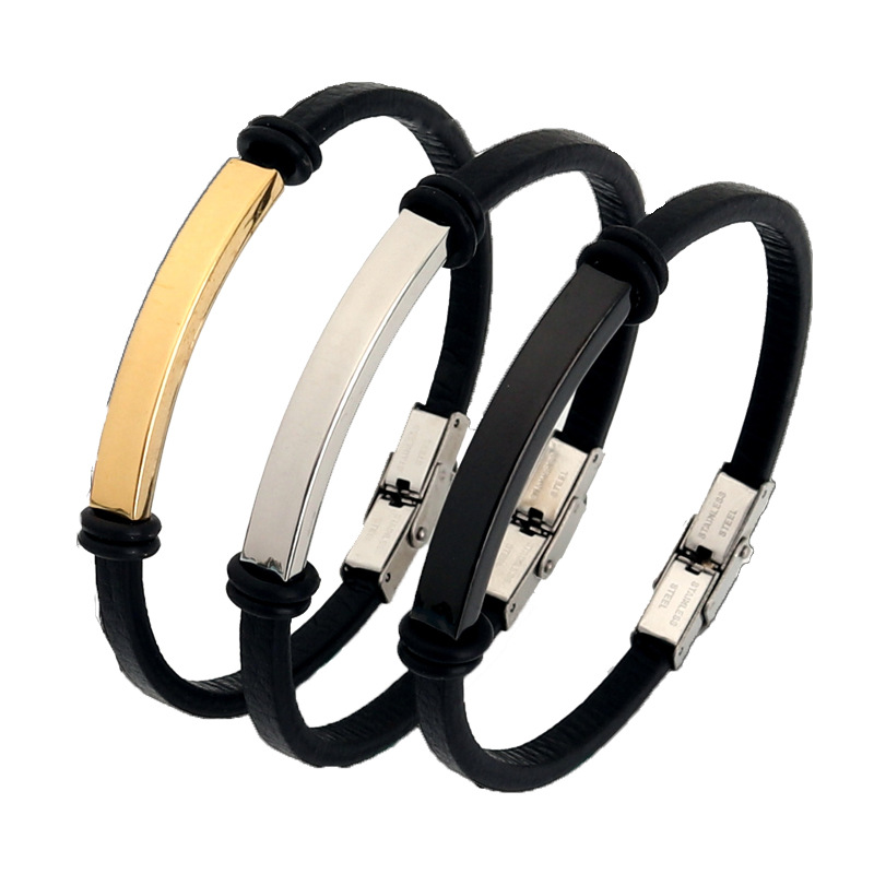 Coordinates Bracelet - 男性と女性のためのカスタマイズ可能な革のブレスレット,ユニセックステキスト付きの調節可能なブレスレット,パンク,ステンレス鋼