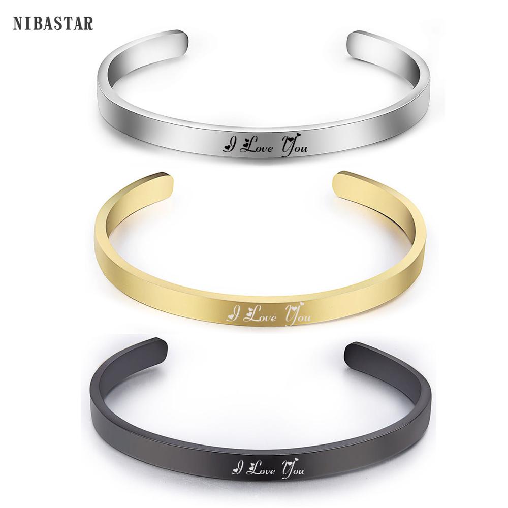 Coordinates Bracelet - ファッションゴールドとブラックシルバーステンレス鋼カスタム彫刻ブレスレット女性のための熱い販売オープンジュエリーバングル