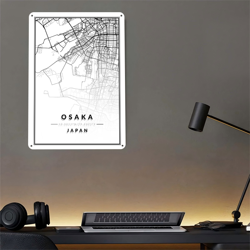 大阪地図 3D テクスチャプリントポスターカスタマイズされた - Custom Map Poster のレビューと価格