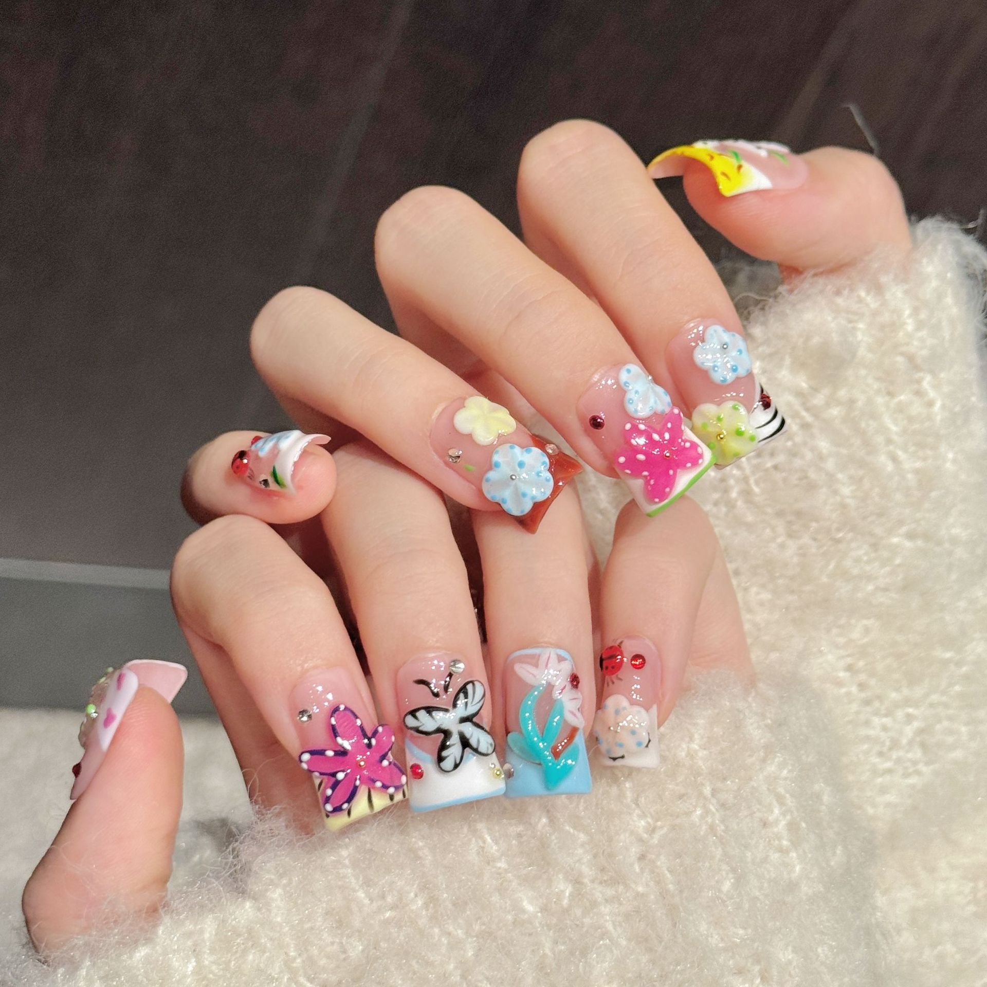 10個入り ダックハンドメイドつけ爪、花蝶の夢、フェスティバ - Pressed Flower Art のレビューと価格