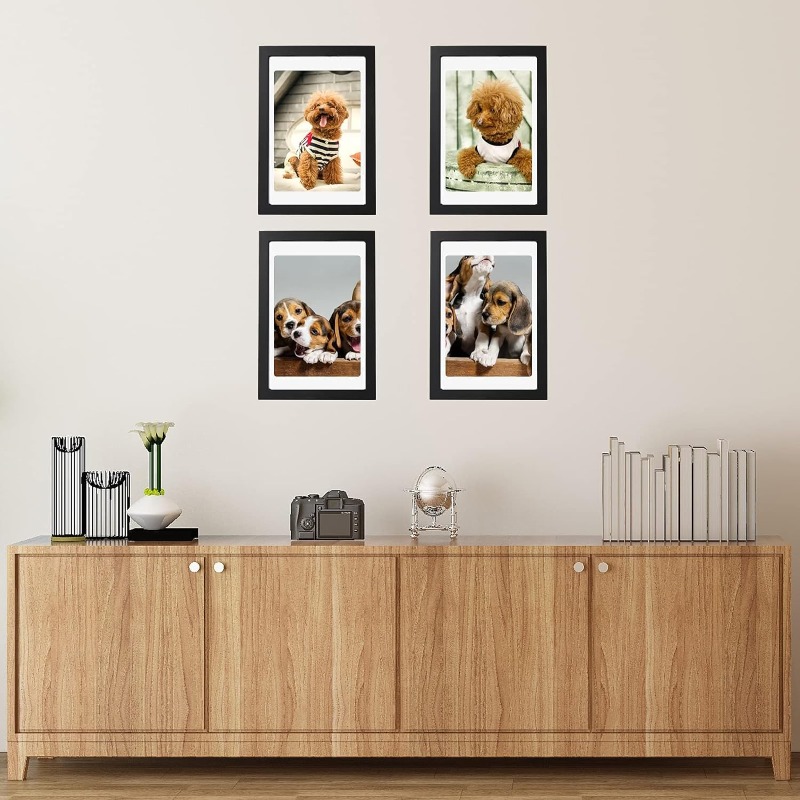 5個セット A4 ブラック木製フォトフレーム 壁掛け用 21 - Engraved Wood Frame のレビューと価格