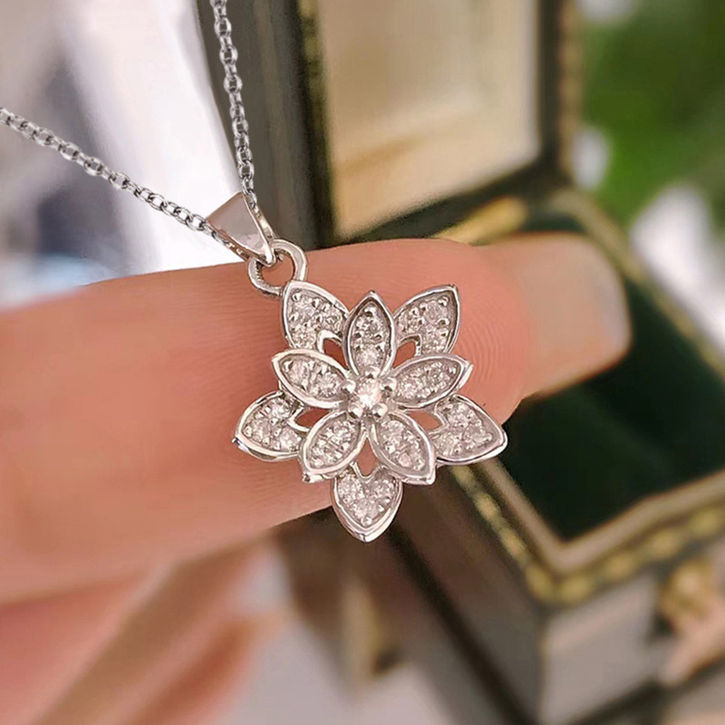 925 スターリングシルバーフラワーネックレス個性チャーム幾 - Birth Flower Necklace のレビューと価格